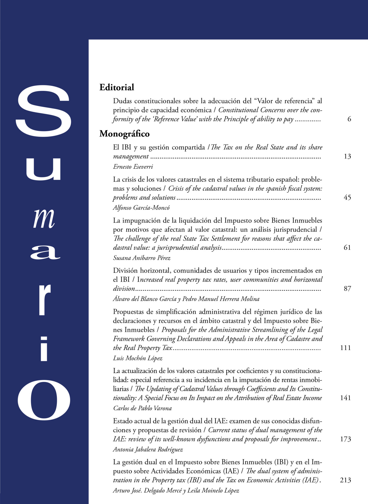 TRIBUTOS LOCALES • NÚMERO MONOGRÁFICO: PROBLEMÁTICA DE LA G