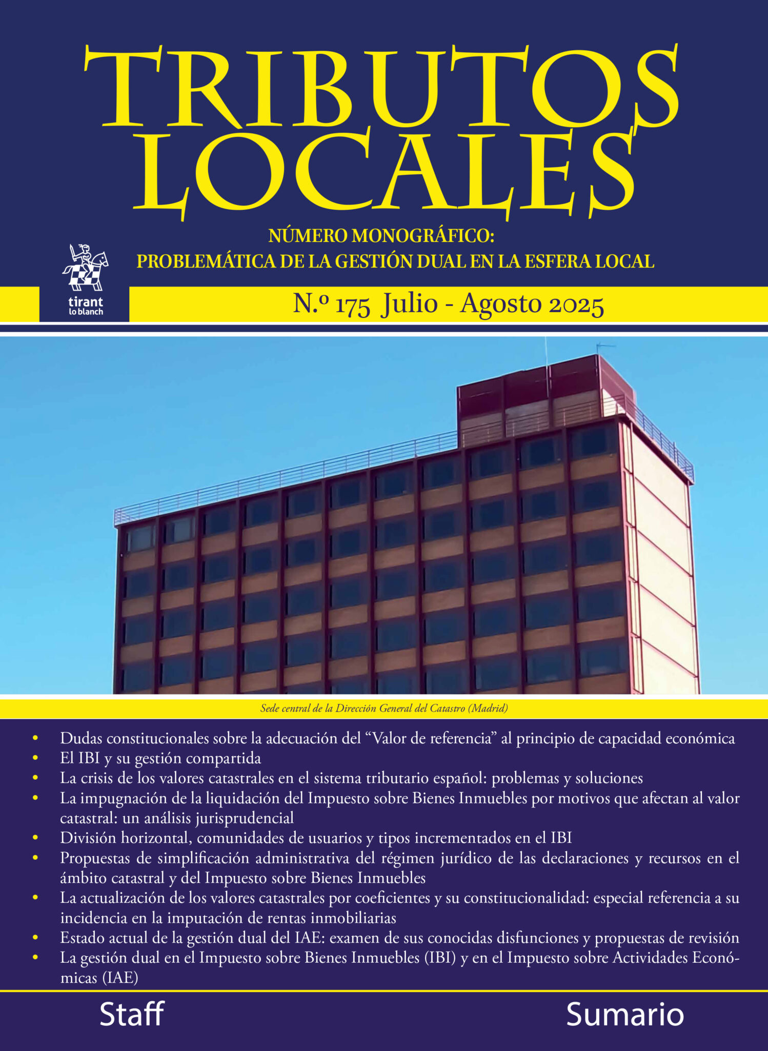 TRIBUTOS LOCALES • NÚMERO MONOGRÁFICO: PROBLEMÁTICA DE LA G