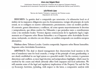 La gestión dual en el Impuesto sobre Bienes Inmuebles (IBI) y en el Impuesto sobre Actividades Económicas (IAE). Arturo José Delgado Mercé y Leila Moinelo López.