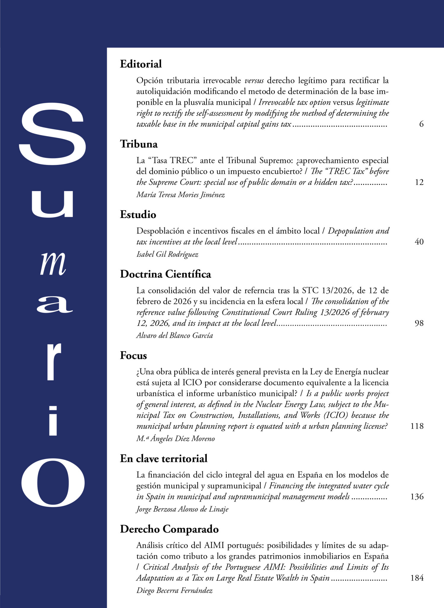 TRIBUTOS LOCALES • N.º 179 Marzo Abril 2026