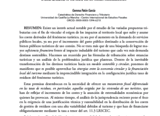 Nuevos horizontes en la financiación local de los impactos del turismo. Especial referencia a la tasa de residuos de viviendas de uso turístico